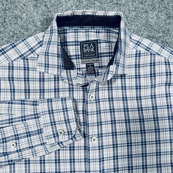 Jos. A. Bank Other - Jos A Bank Traveler Tailored Fit Travel Tech Blue Plaid Men’s Medium